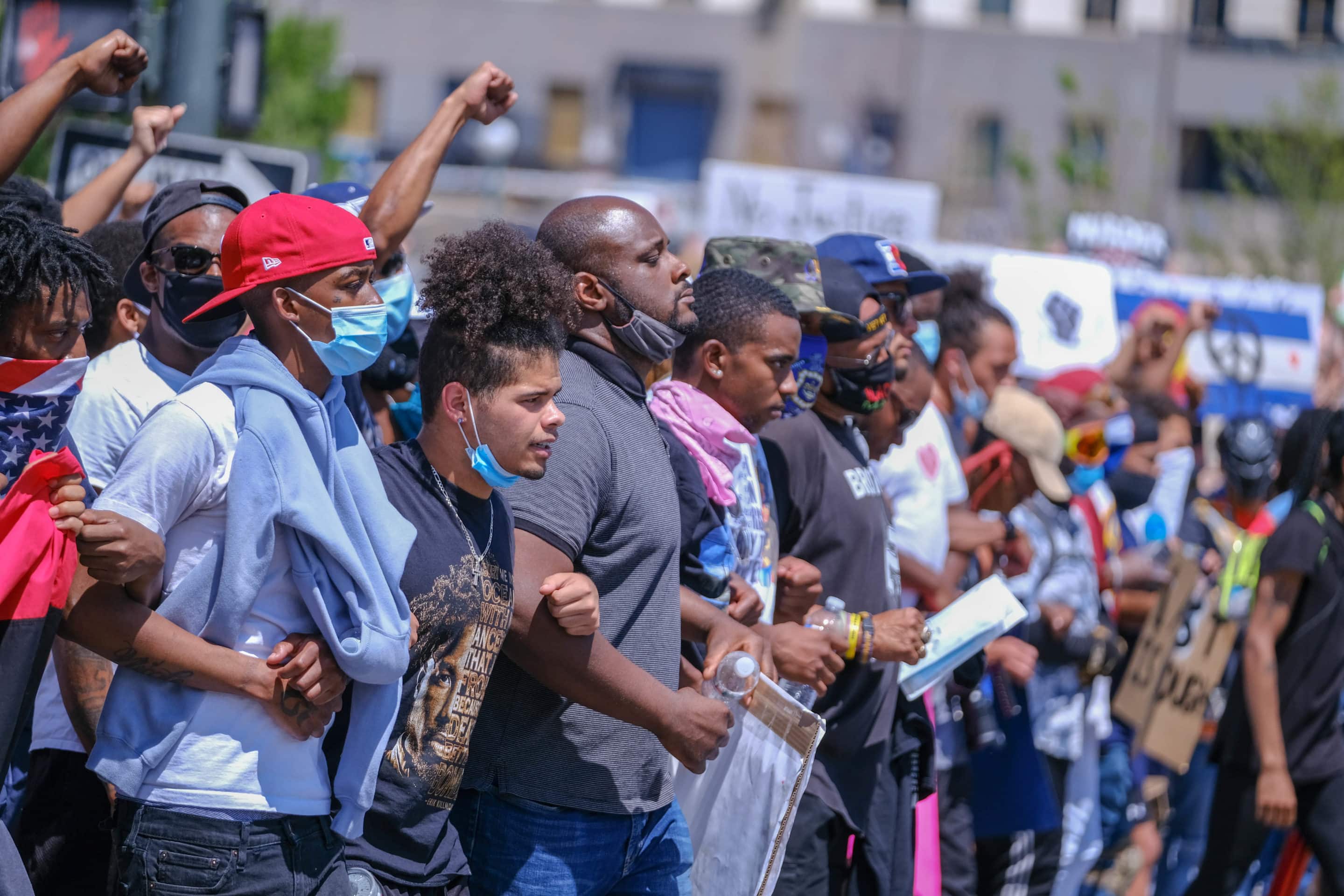 Anderson leads peaceful march, condemns rioting in Saturday protest